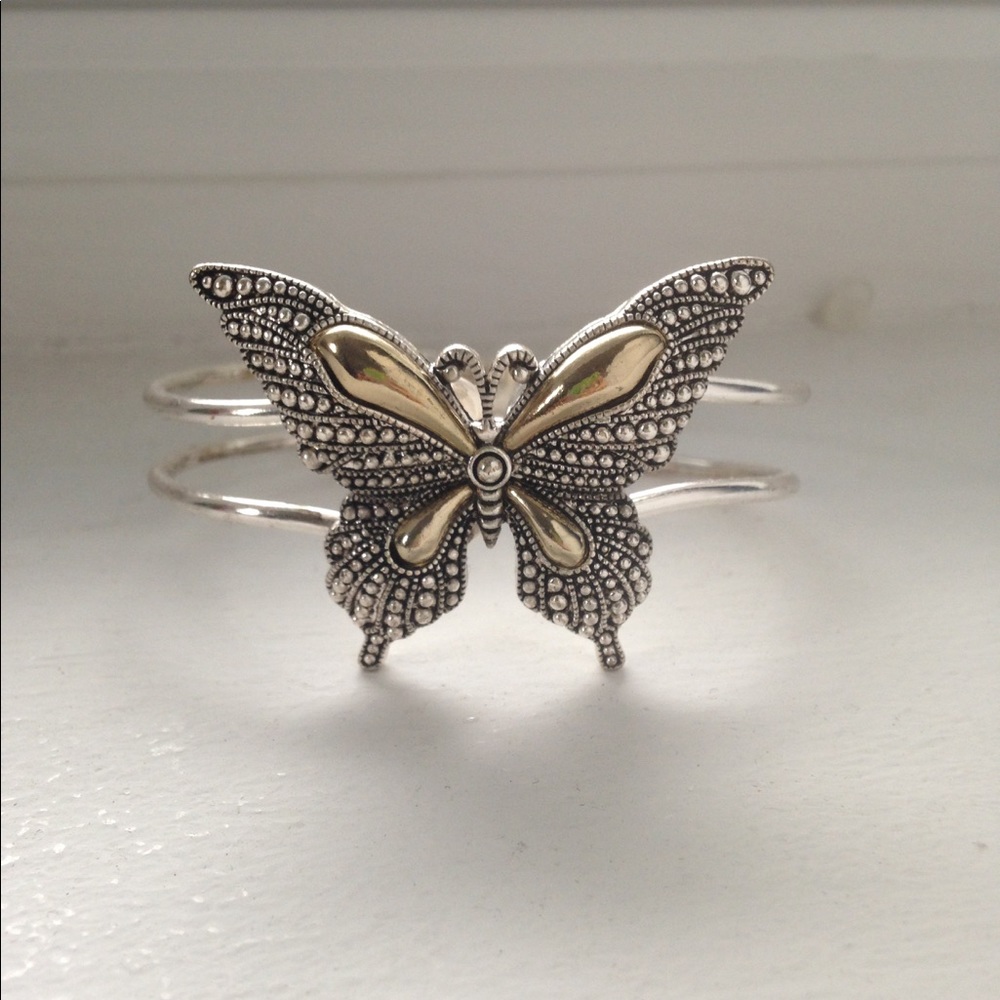 Metal Butterfly Bangle Bracelet